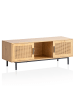 KADIMA DESIGN Lowboard Eiche-Dekor mit Wiener Geflecht 120x45,5x40 cm TV-Kommode