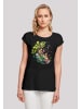 F4NT4STIC Extended Shoulder T-Shirt Baum mit Blumen in schwarz
