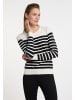 DreiMaster Maritim Damen Strickpullover in Wollweiss Schwarz