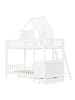 ABRIHOME 90x200cm Kinderbett Etagenbett mit Dach und Fenster