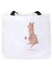 Mr. & Mrs. Panda Tote Bag Alpaka Blume ohne Spruch in Weiß