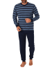 NORMANN langarm Schlafanzug Bündchen Pyjama Streifen - 88052 in marine1