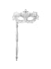 tectake Elegante Stabmaske in Einheitsgröße, silber