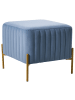 Beliani Hocker UTAH in Blau/Gold - (W) 47 x (H) 43 x (L) 47 cm