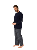 NORMANN Schlafanzug Pyjama lang Flanell Hose - 67433 in navy