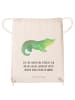 Mr. & Mrs. Panda gymnastiktasche Krokodil mit Spruch in Creme