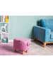 Beliani Tierhocker PIGGY in Rosa/Heller Holzfarbton - (W) 50 x (H) 35 x (L) 32 cm