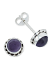 mantraroma 925er Silber - Ohrstecker (L) 7 x (B) 7 mm mit Amethyst