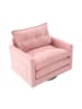 ABRIHOME Loungesessel in Rosa 360° drehbar mit Armlehnen und Kissen 