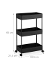 relaxdays Rollwagen in Schwarz - (B)39,5 x (H)65 x (T)21,5 cm