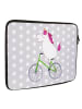 Mr. & Mrs. Panda Notebook Tasche Einhorn Radfahrer ohne Spruch in Grau Pastell