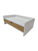 relaxdays Schreibtisch-Organizer in Weiß/ Natur - (B)32 x (H)11 x (T)22 cm