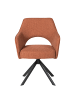 home24 Drehbarer Armlehnenstuhl Tustin in Rostbraun