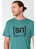 super.natural Merino T-Shirt M LOGO TEE in petrol