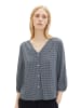 Tom Tailor Bluse PRINTED V-Neck 3/4 in Blau