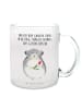 Mr. & Mrs. Panda Teetasse Chinchilla Blume mit Spruch in Transparent