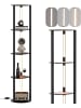 COSTWAY 163cm Stehlampe mit Regalen in Schwarz