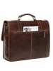 SID & VAIN Leder-Aktentasche echt Leder Aktentasche 15 Zoll Laptop Fach braun in braun