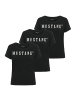Mustang T-Shirt 3er Pack in Schwarz