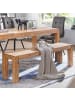 FineBuy Sitzbänk in Braun / Akazie / 160x35x45