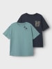 name it Trendiges Shirt Set T-Shirts 2er-Pack Jungen Design Oberteil in Blau-Grün