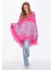 IZIA Women Poncho in pink multicolor