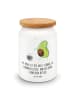 Mr. & Mrs. Panda Vorratsglas Avocado Tanzen mit Spruch in Weiß