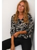 Kaffe Langarm-Bluse KAcarmen Regular fit in Black/White Graphic Paint