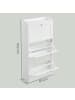 VASAGLE Schuhschrank Siren in Weiß - (B)60 x (H)121.2 x (T)24 cm
