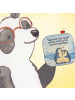 Mr. & Mrs. Panda Untersetzer Pinguin umarmen Design mit Spruch in Weiß