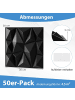 COSTWAY 50 Stück 3D Wandpaneele Diamant 30x30cm in Schwarz