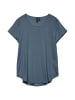 Vero Moda Bluse Kurzarm Rundhals Basic Regular Fit in Blau-2