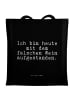 Mr. & Mrs. Panda Tasche Ich bin heute mit... mit Spruch in Schwarz