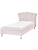 Beliani Einzelbett METZ in Rosa/Silber - (W) 126 x (H) 102 x (L) 217 cm