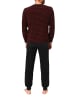 NORMANN Langarm Schlafanzug Frottee Bündchen in rot