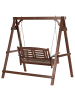 Beliani Gartenschaukel NERITO in Braun - (W) 159 x (H) 169 x (L) 117 cm