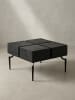 KADIMA DESIGN Couchtisch Mango Massivholz 60x60x40 cm Quadratisch mit in Schwarz
