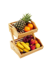 relaxdays Obst Etagere in Natur - (B)30 x (H)29 x (T)25 cm