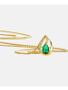 Diamant L'éternel Halskette aus 375 Gelbgold mit 0.3 Karat Diamant mit Smaragd
