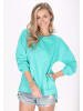 IZIA Women Sweatshirt in Turquoise Blue