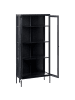 Beliani Vitrine HARTY in Schwarz - (W) 80 x (H) 176 x (L) 35 cm