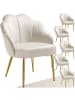 tectake Cocktailsessel gepolstert, mit Samtbezug, gewölbte, 66 x 62 x 80,5 cm