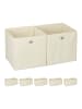 relaxdays 12x Aufbewahrungsbox in Beige - (B)30 x (H)30 x (T)30 cm