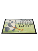 Mr. & Mrs. Panda fußmatte Panda Hockey spielen Design mit Spruch in Weiß
