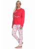 NORMANN Schlafanzug lang Pyjama Katzen - 77387 in pink
