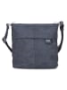 Zwei Mademoiselle.M Schultertasche 25 cm in nubuk blue
