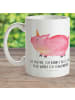 Mr. & Mrs. Panda Kaffeetasse Einhorn Schwein mit Spruch in Weiß
