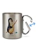 Mr. & Mrs. Panda Tasse Pinguin Angler ohne Spruch in Silber