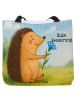Mr. & Mrs. Panda Shopper Igel Blumen Design mit Spruch in Weiß
