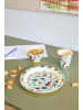 Rice Melaminteller - Bunter ABC Print in blau
